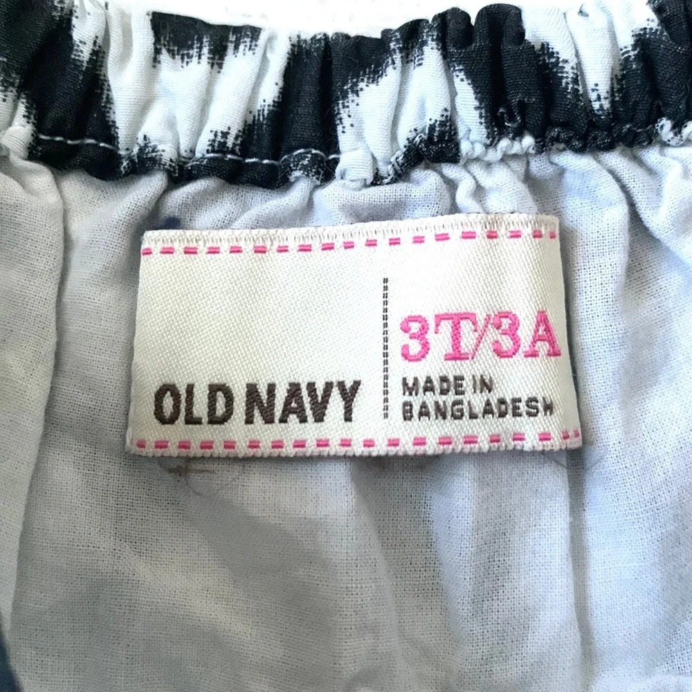 Old Navy 3T Girls Shorts Skort Skirt Black White Floral Kids Toddler Size 3